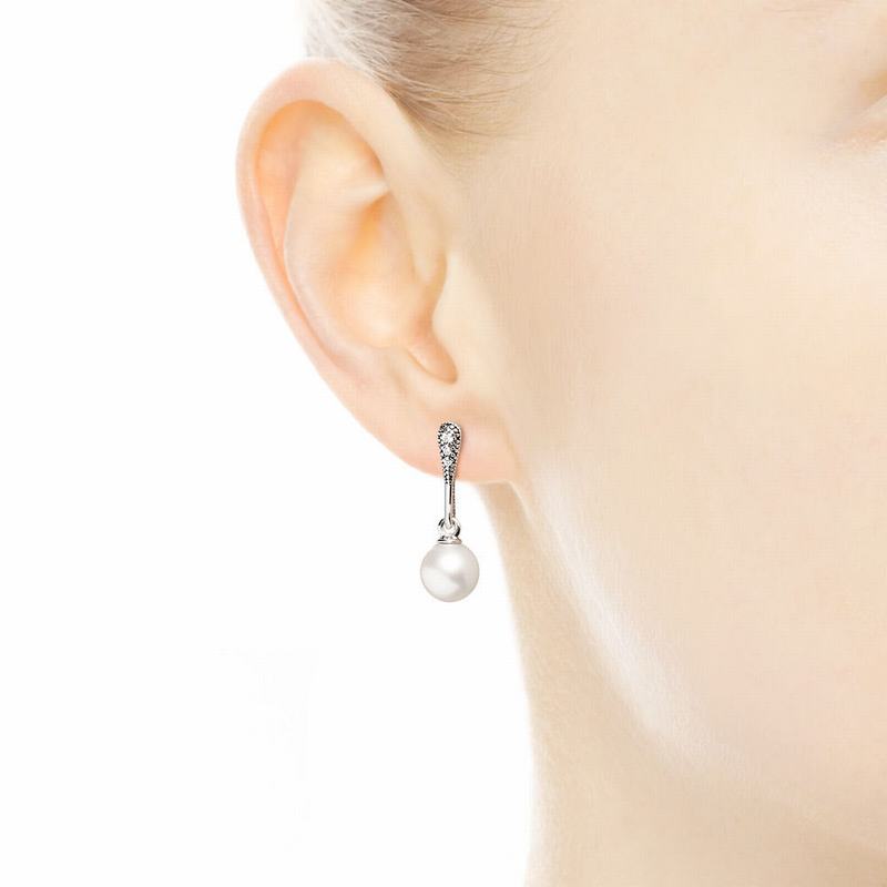 Pandora Elegant Beauty Drop Earrings Silver Egypt AH6185072